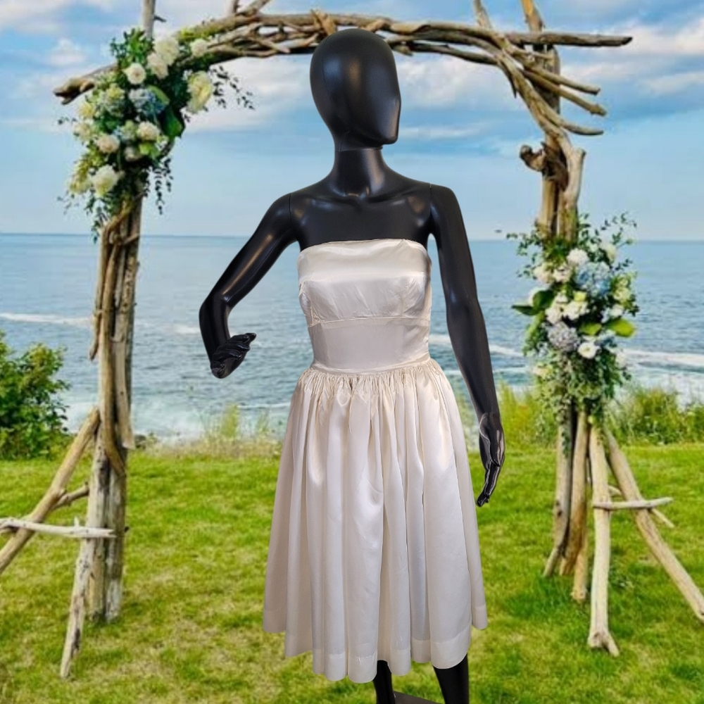 Vintage 50s Handmade Satin Dress
